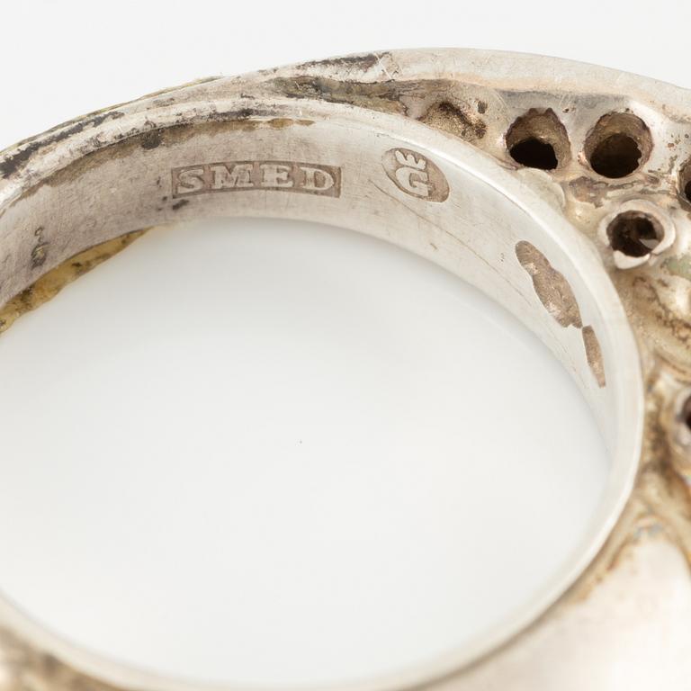 Lars Arby, four rings, sterling silver, Gothenburg among others 1963 and 1981.