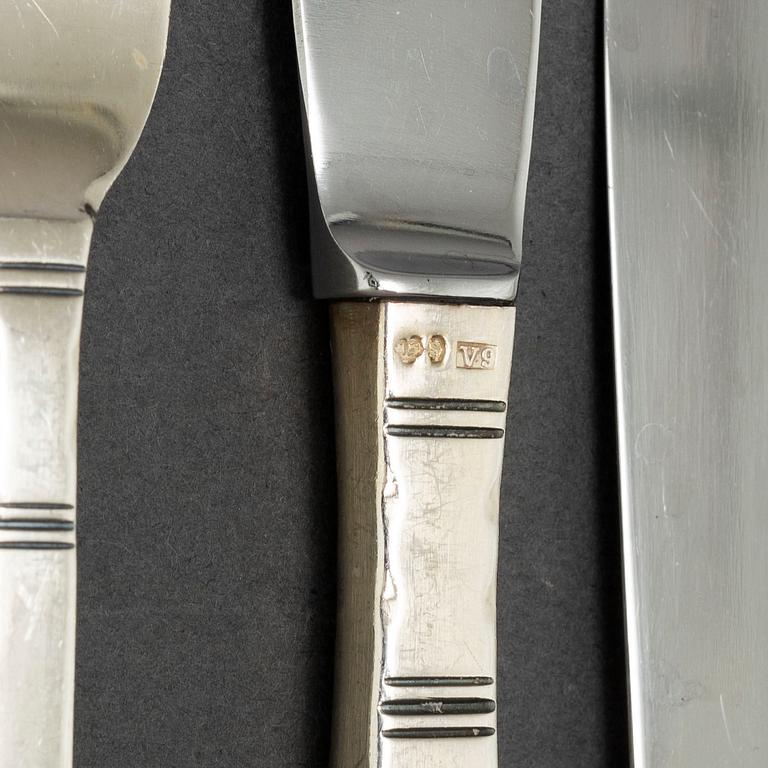 GAB, a part 'Rosenholm' silver cutlery, Stockholm, 1970-2010 (70 pieces).