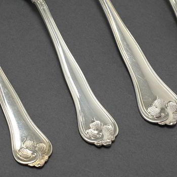 A set of silverware of 66 pcs with Swedish import markings.