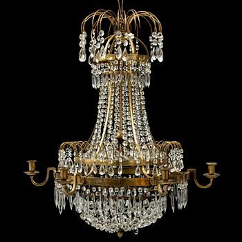 A late gustavian style chandelier, early 20th century.