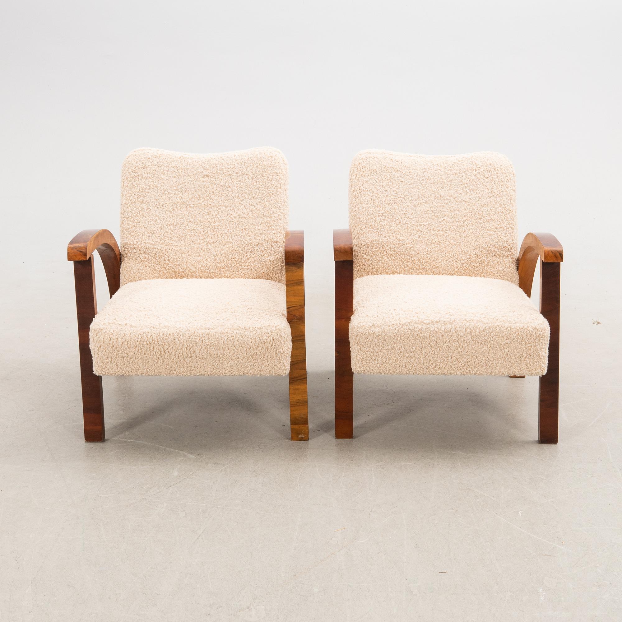 Armchairs, a pair, Art Deco, first half of the 20th century.