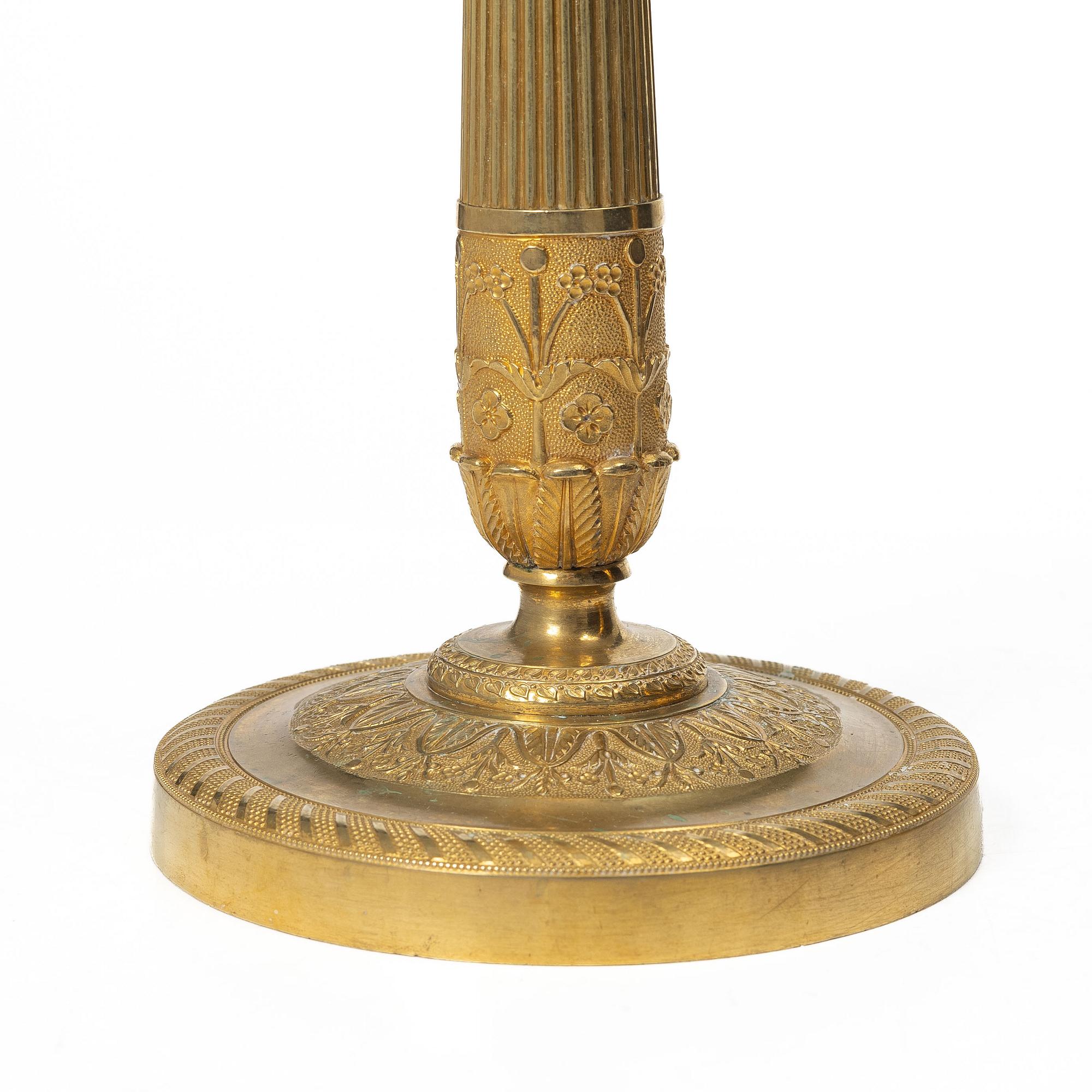 Candlesticks, a pair, Empire style, 20th century.