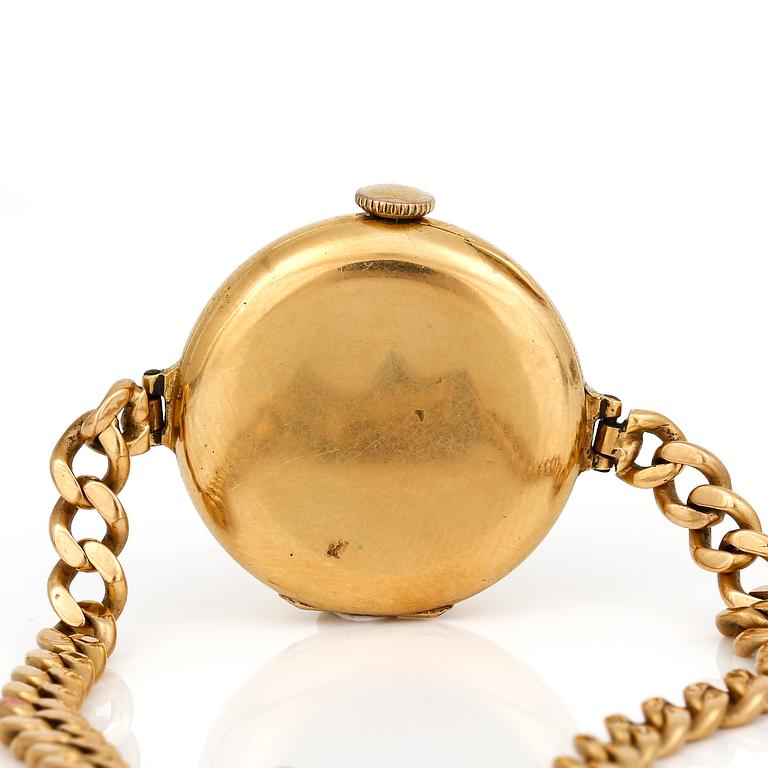 ARMBANDSUR, 18 k guld, dam, Record Watch Co, Genève. Kedjans vikt ca 7 g. 1900-talets andra hälft.