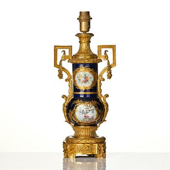 A 'Sèvres' gilt bronze table lamp, France, circa 1900.