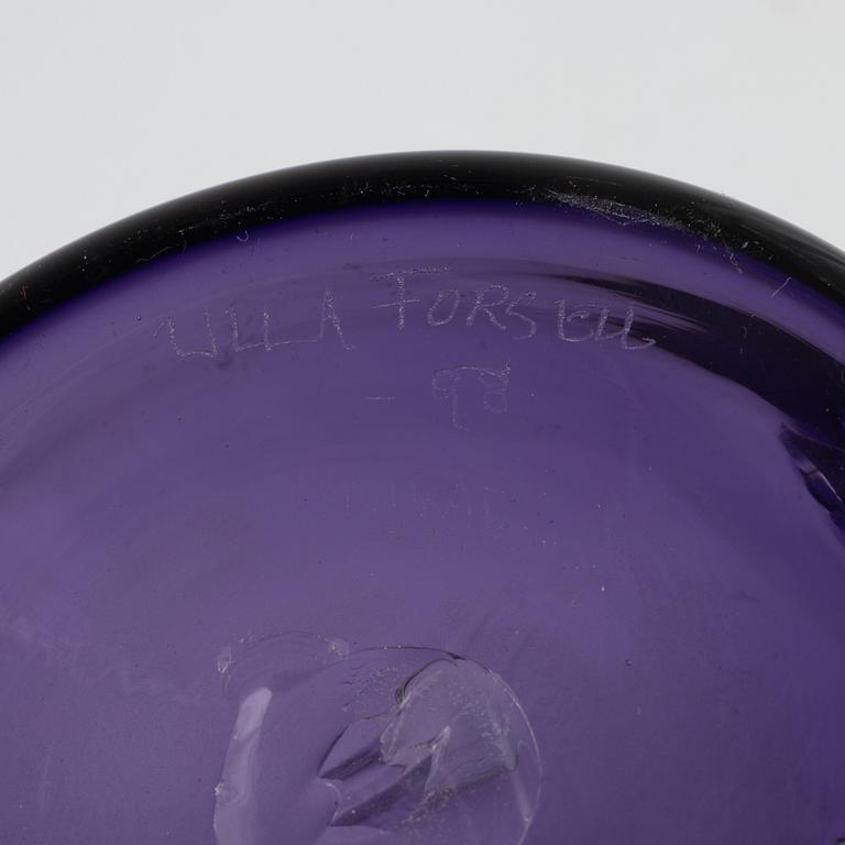 Ulla Forsell, a unique glass vase, signed and dated -98.