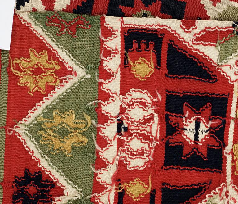 A swedish 19th cent cover, two parts, 171 x 61 cm each.