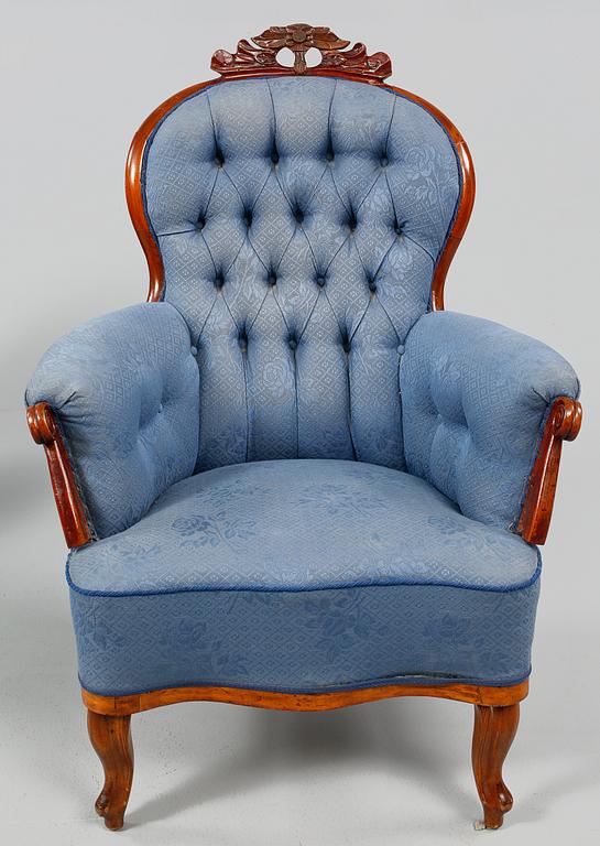 FÅTÖLJER, ett par, nyrokoko, 1800-talets andra hälft.