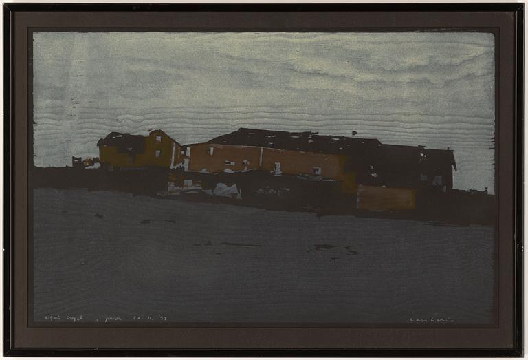 Lars Lerin, wood cut in colours, 1997, signed pt.