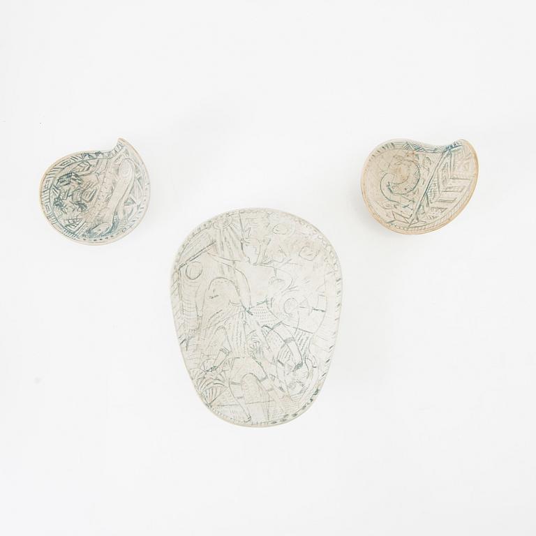Gunnar Nylund, bowls 5 pcs. including Nymölle 1950s/60s, Denmark.