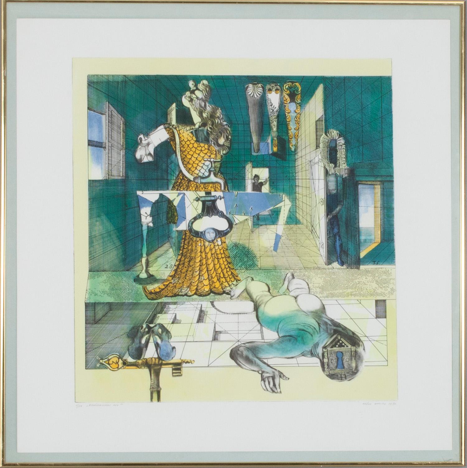 ENDRE NEMES, "RENÄSSANSENS ARV". Litografia, sign. 1980, nro. 3/150.