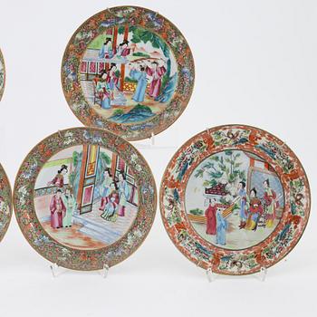 Six Chinese porcelain plates, mid 19th Century.