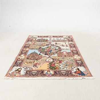 Matta Täbris semiantik figural ca 280x180 cm.