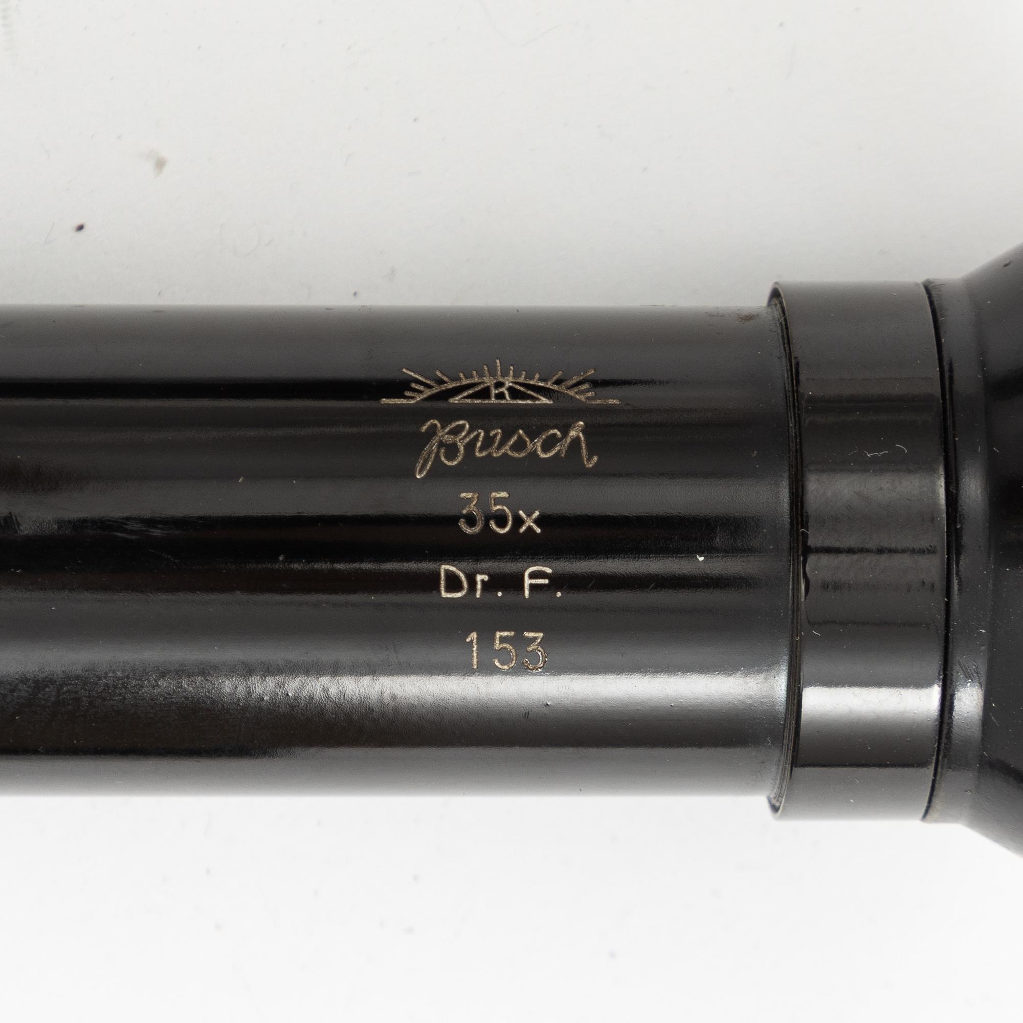 Four telescopes, 20th century, of which 2 by Busch.