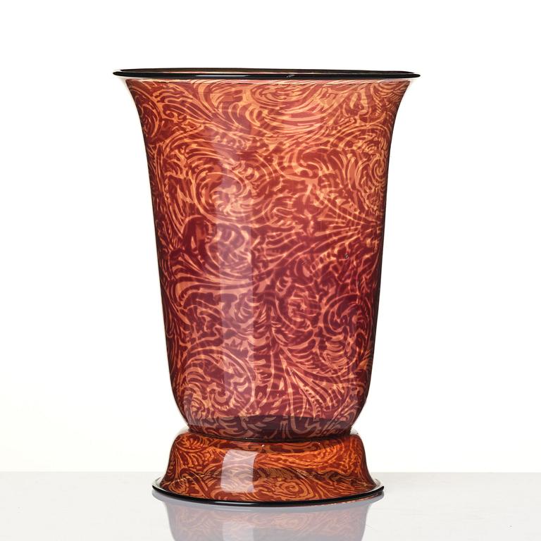 Edward Hald, a graal glass vase, Orrefors, 1921.