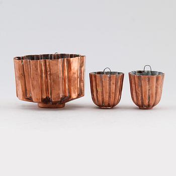 GLASSFORMAR, 3 st, koppar, 1800-tal.