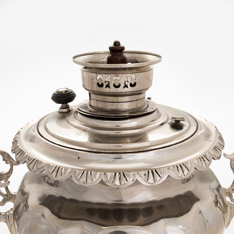 A silver-plated brass samovar. Teile, Russia 1882.