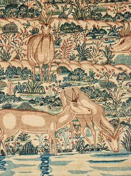 RUG. Antique/semi-antique Kerman Laver Figural. 216,5 x 151,5 cm.