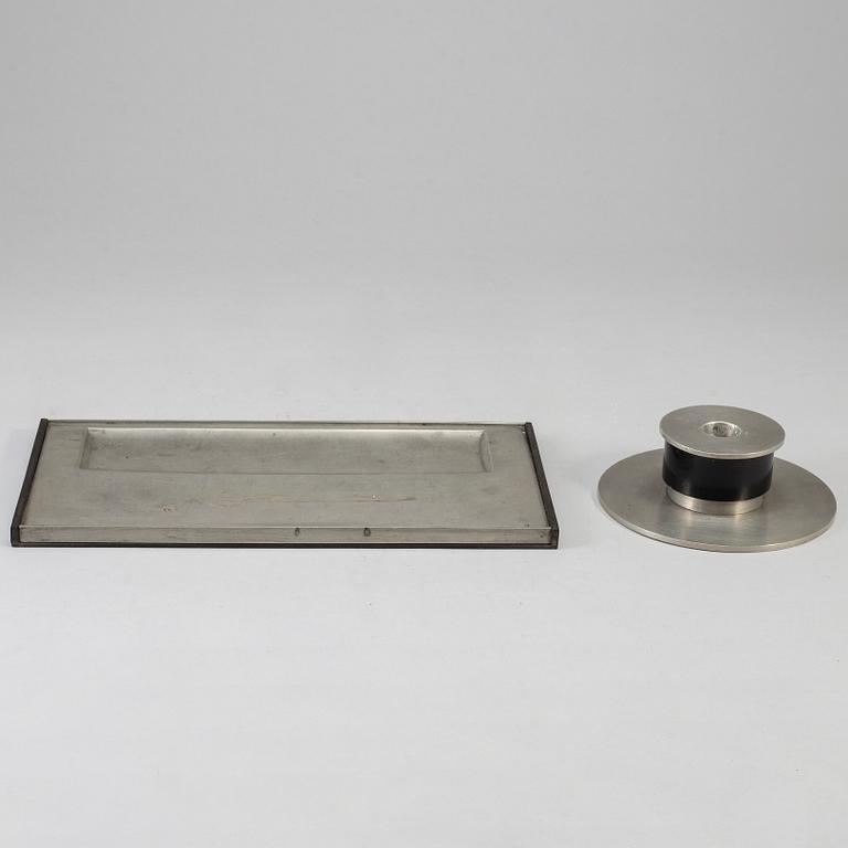 FOLKE ARSTRÖM, two pewter pieces, 1930's.