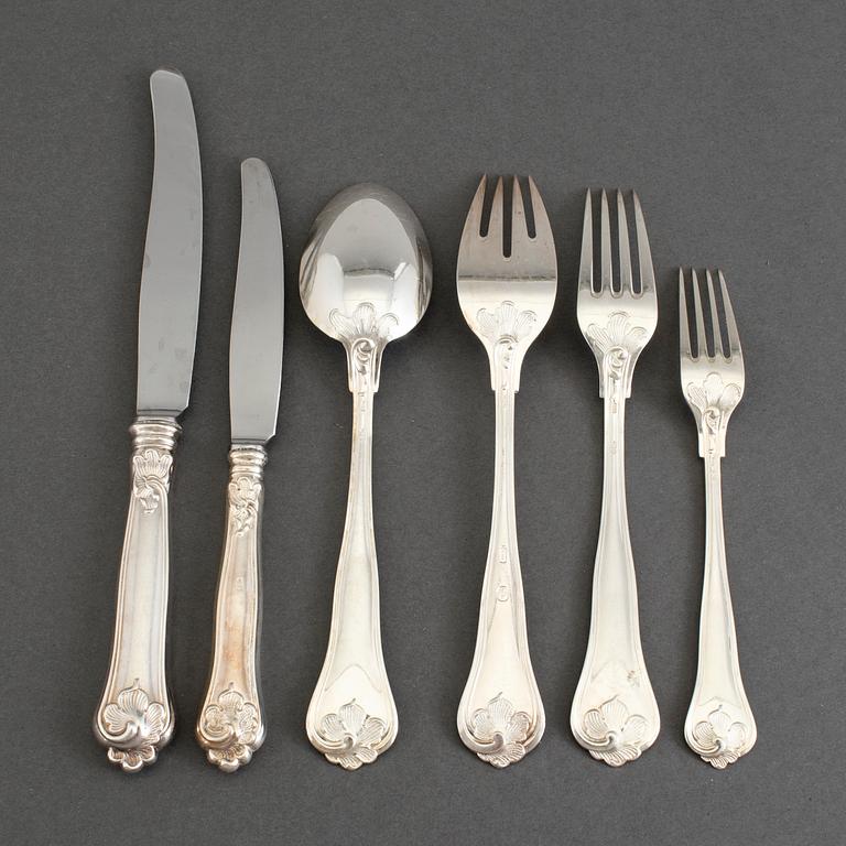 A SET OF 72 PS SILVER CUTLERY, Cohr, Denmark, mid 20th century.