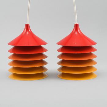 TAKLAMPOR, ett par, "Duett", IKEA, 1970-tal, höjd 20 cm.