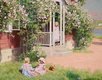 Johan Krouthén, Garden scene with children.