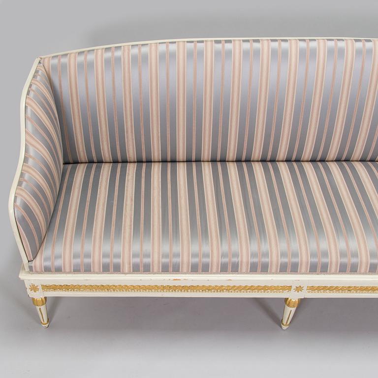 A late Gustavian sofa, early 19th century.