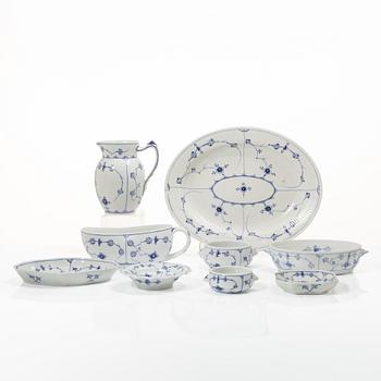Royal Copenhagen, Thirteen service pieces, 'Musselmalet Riflet', Denmark, 19th–20th century.