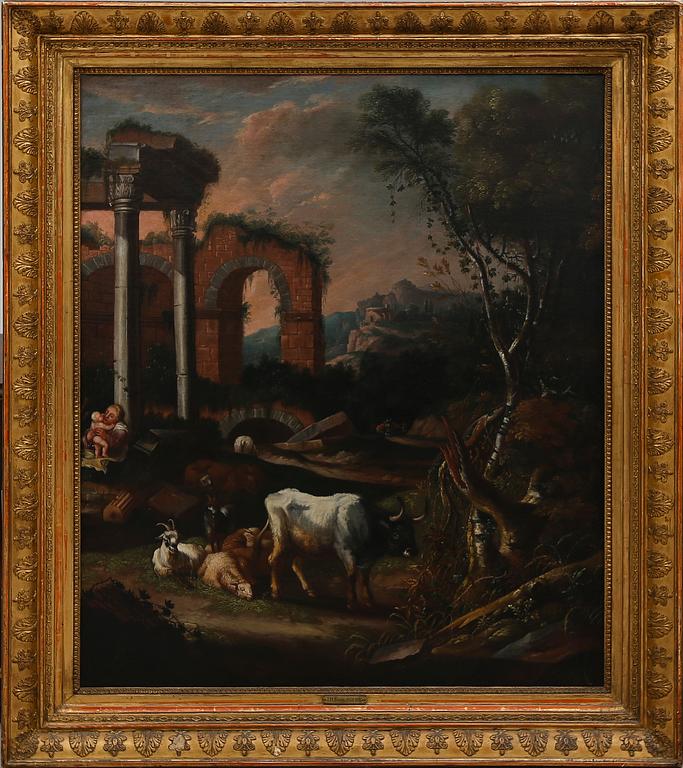 JOHAN HEINRICH ROOS, hans art, olja på duk, osignerad.