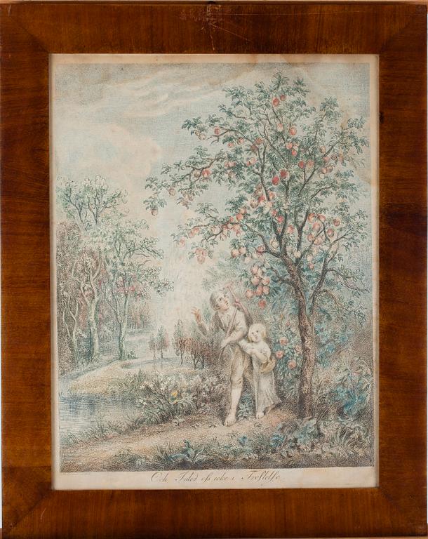 ELIAS MARTIN, 10 st, gravyrer "Fader vår"-serien, tidigt 1800-tal.