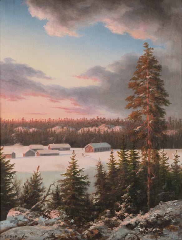 Fredrik Ahlstedt, By i vinterlandskap.