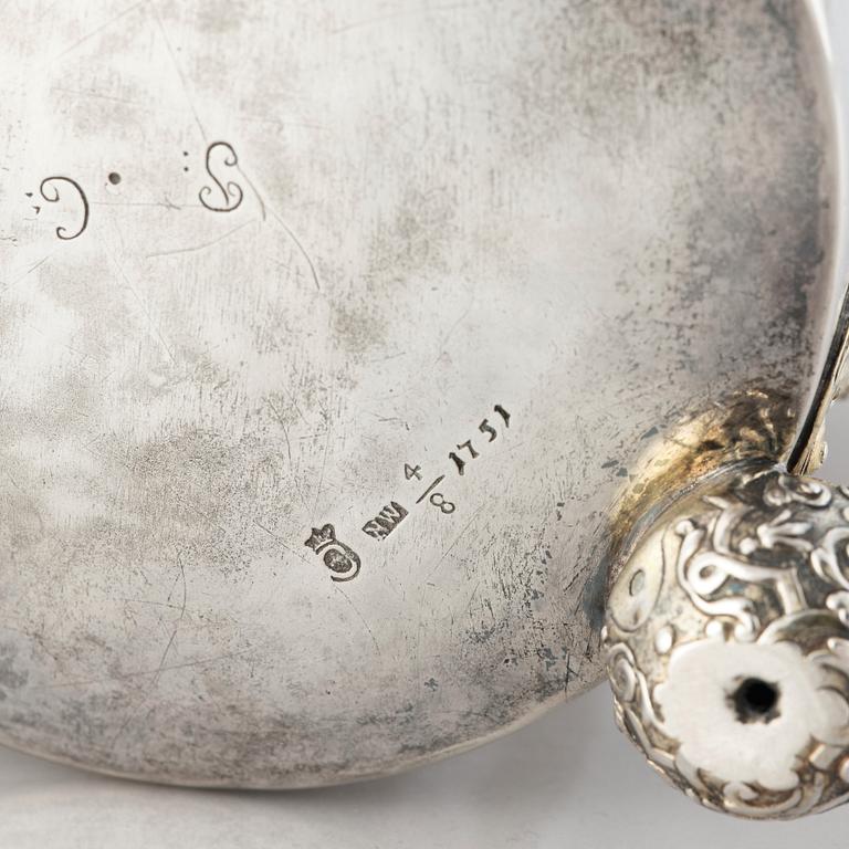 A Swedish 18th century parcel-gilt silver tankard, mark of Niclas Warneck, Karlstad 1751.