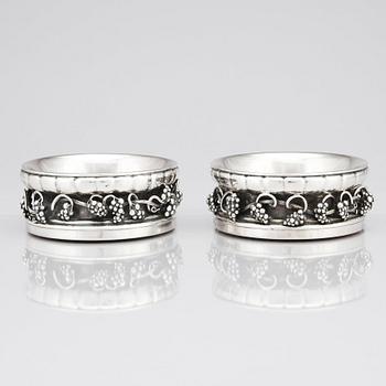Georg Jensen, a pair of 830/1000 silver coasters, Copenhagen ca 1915-1919.