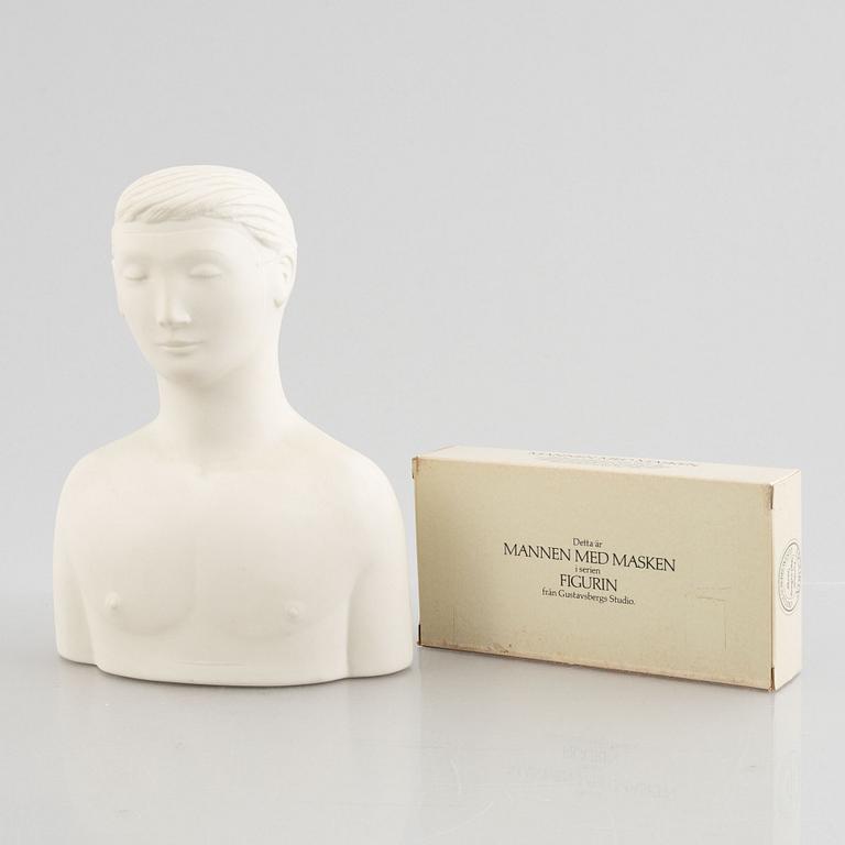 Stig Lindberg, figurin, parian, "Mannen med masken", Gustavsberg.