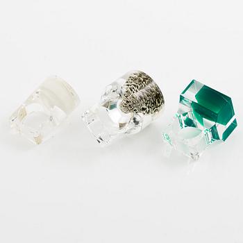 Siv Lagerström, three acrylic rings, 1970s.