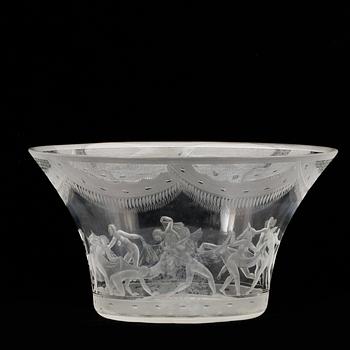 SKÅL, glas, Simon Gate, "Slöjdansen", Orrefors, 1928.