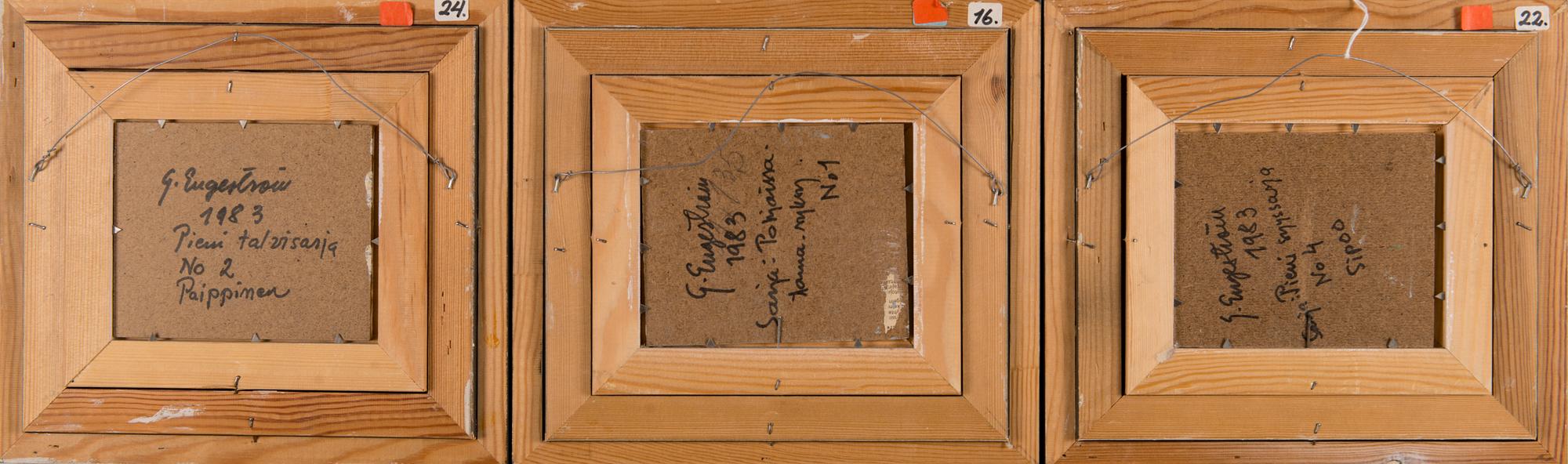 GEORG ENGESTRÖM, 3 pieces, 1983, signed on the back.