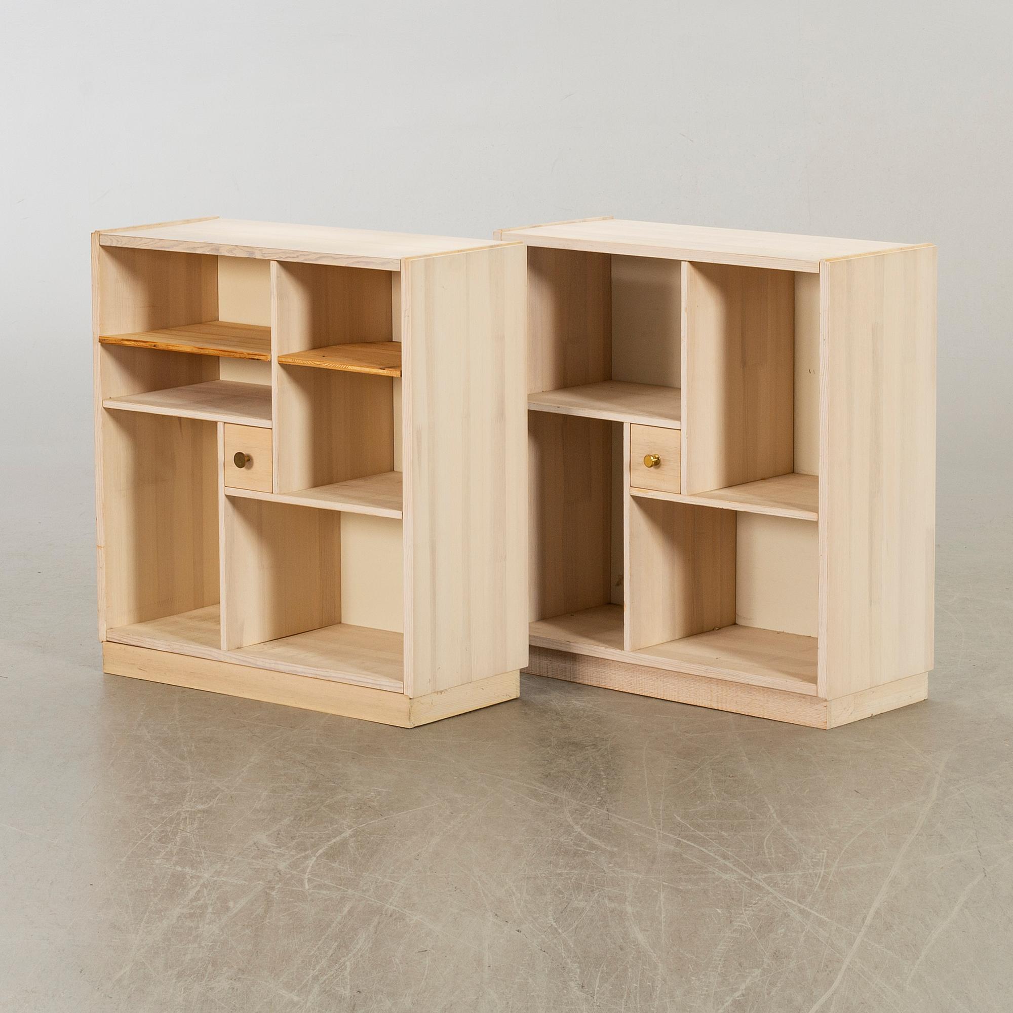 TWO SMALL SHELFS "DICK" DESIGN BY OLOF PIRA, PINE.