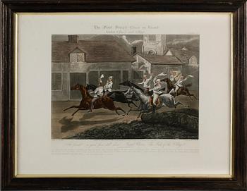 KOPPARSTICK, 4 st, efter Alken, England, 1800-/1900-tal.
