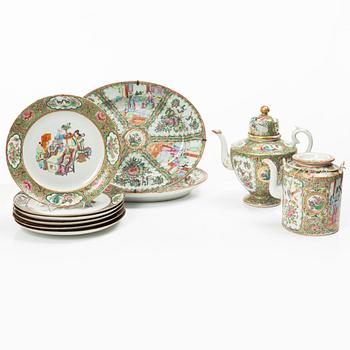 Parti porslin, 10 delar, Kanton, Kina, 1800-tal.