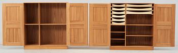 Two Mogens Koch birch cabinets, Rud Rasmussen, Denmark.