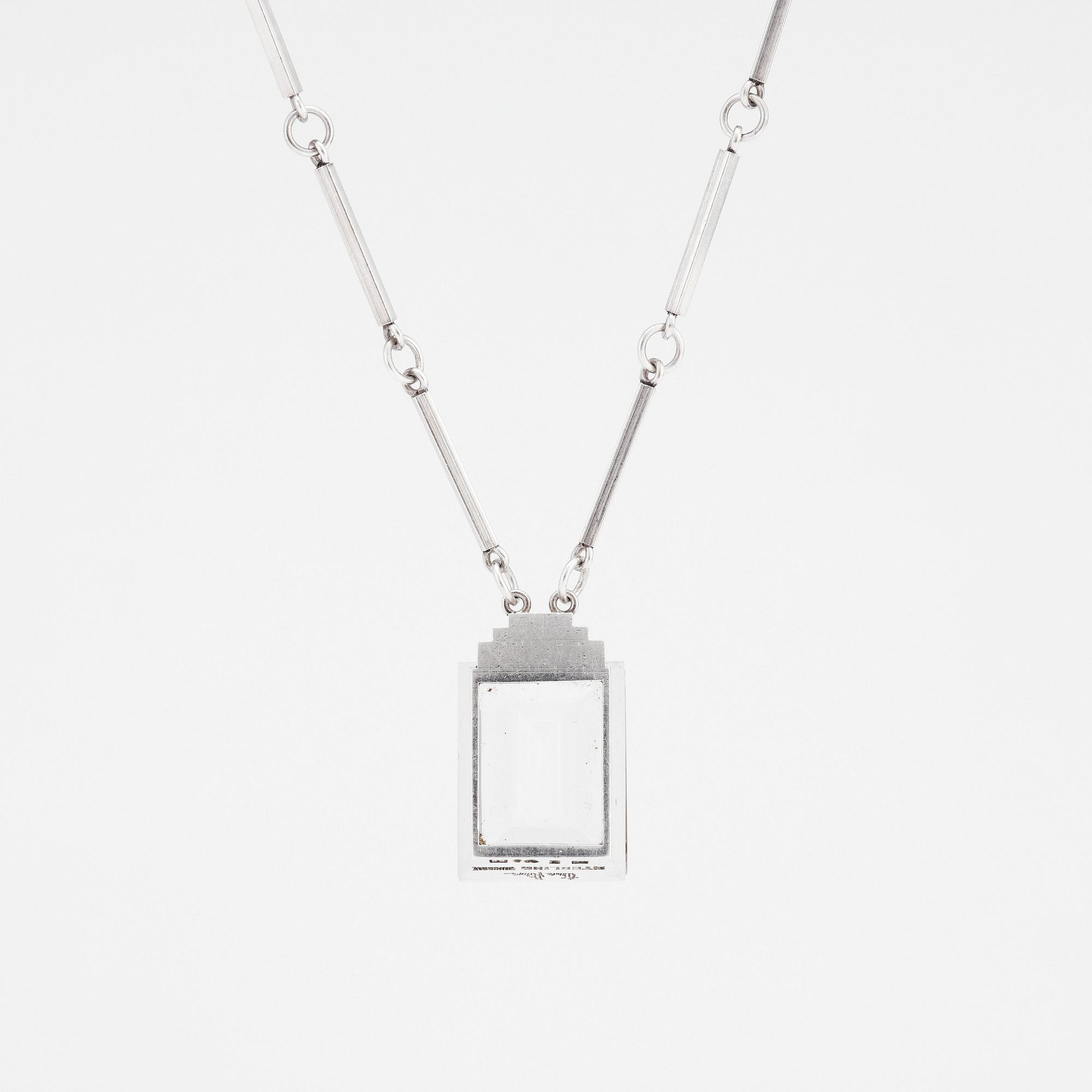 Wiwen Nilsson, hängsmycke, Lund 1943, sterling och bergkristall.