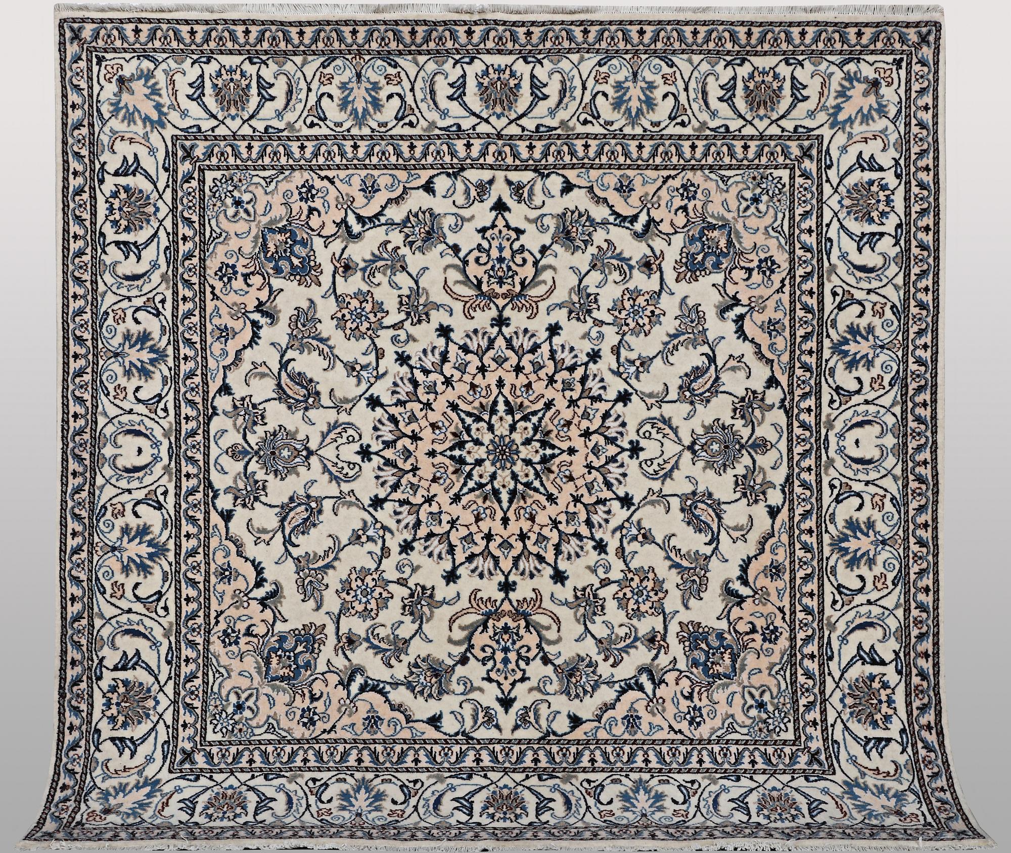 A rug, Nain, part silk, ca 200 x 195 cm.