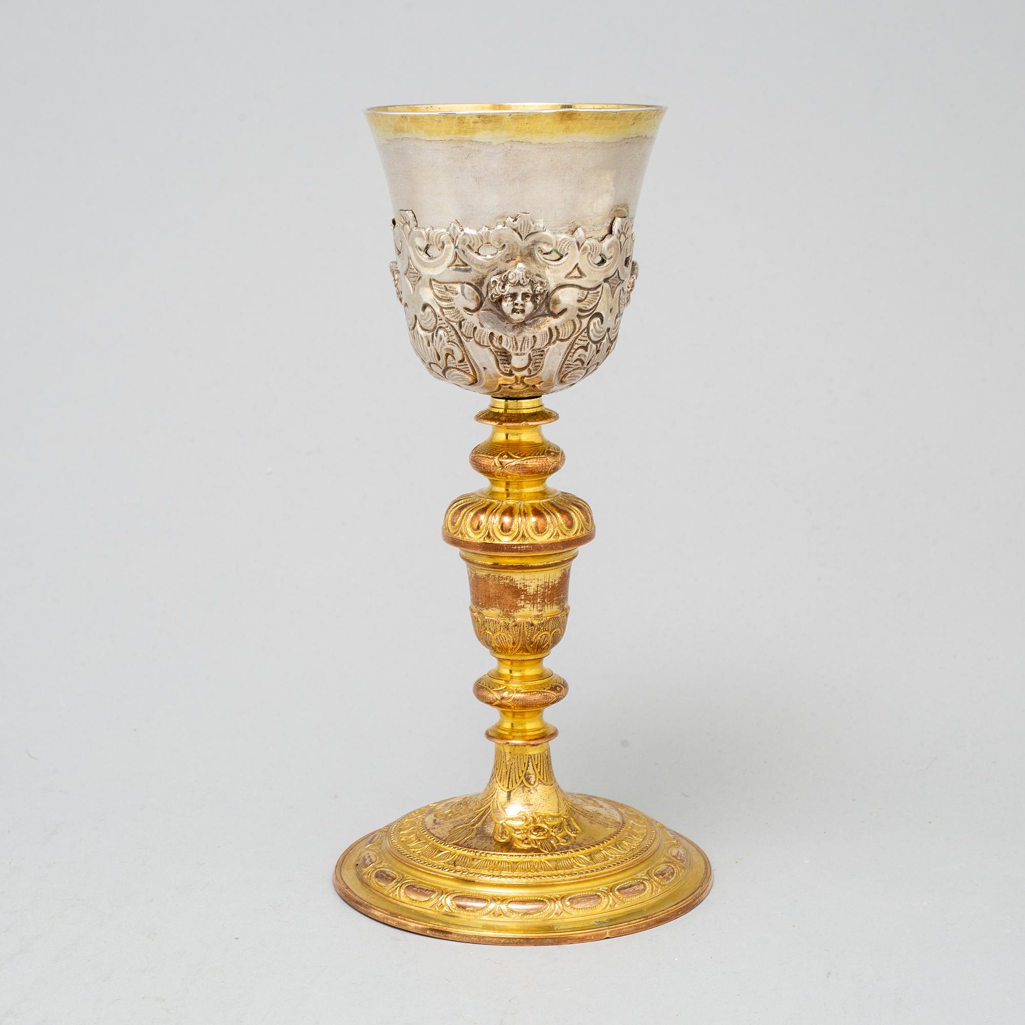 A Baroque-style 19th century communion cup.