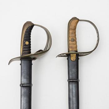 Two Swedish swords, model 1867 for the cavalry.