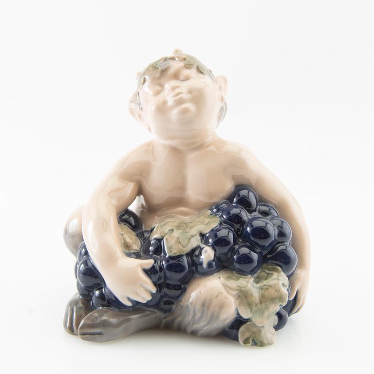 Vilhelm Walldorff, figurine Faun Royal Copenhagen porcelain.