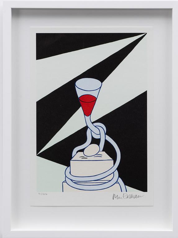 Marie-Louise Ekman, "Ett ägg-monument, ett vinglas och en Olle Baertling-målning".