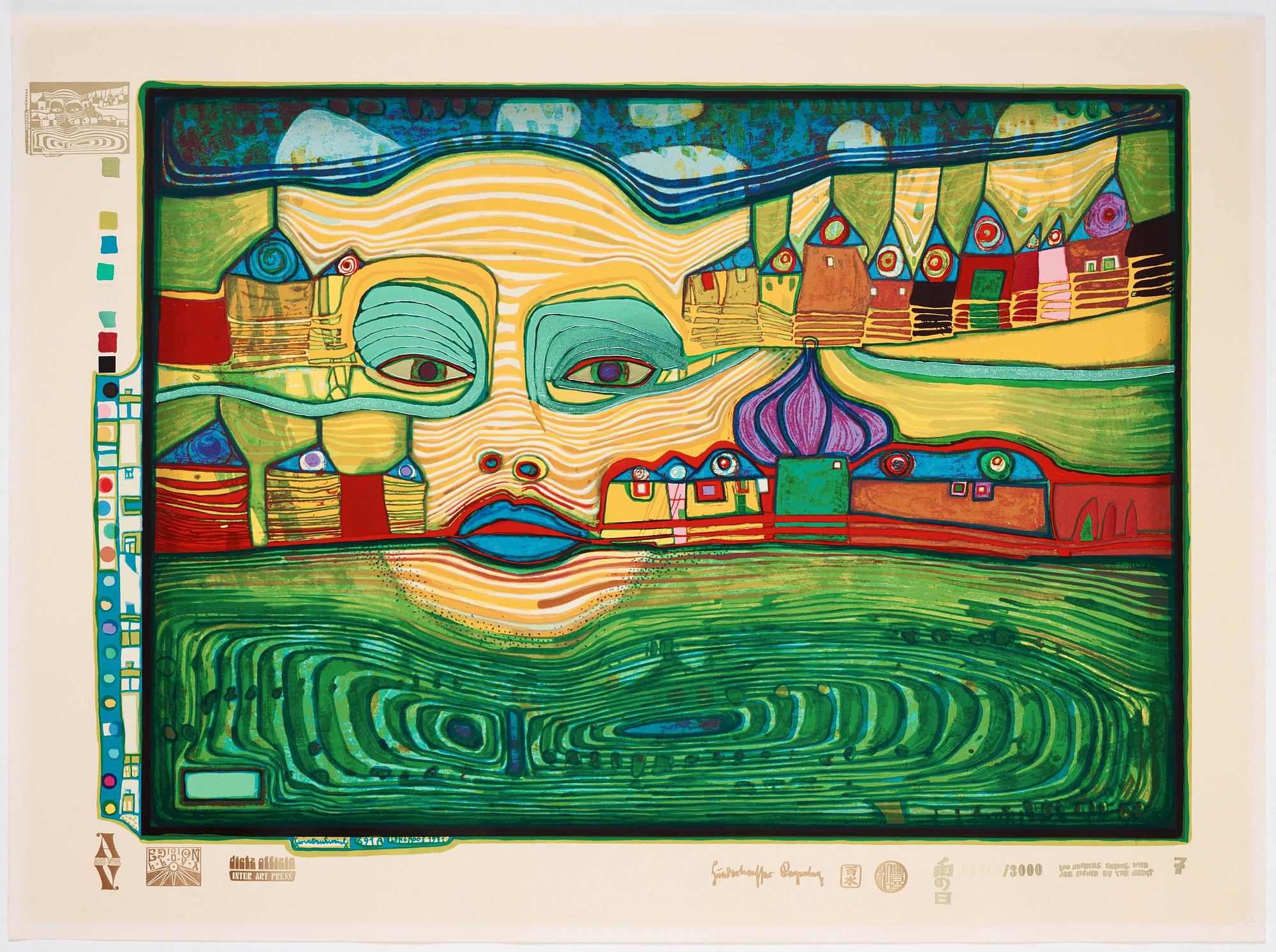 Friedensreich Hundertwasser, "Look at it on a rainy day (The Regentag portfolio)".