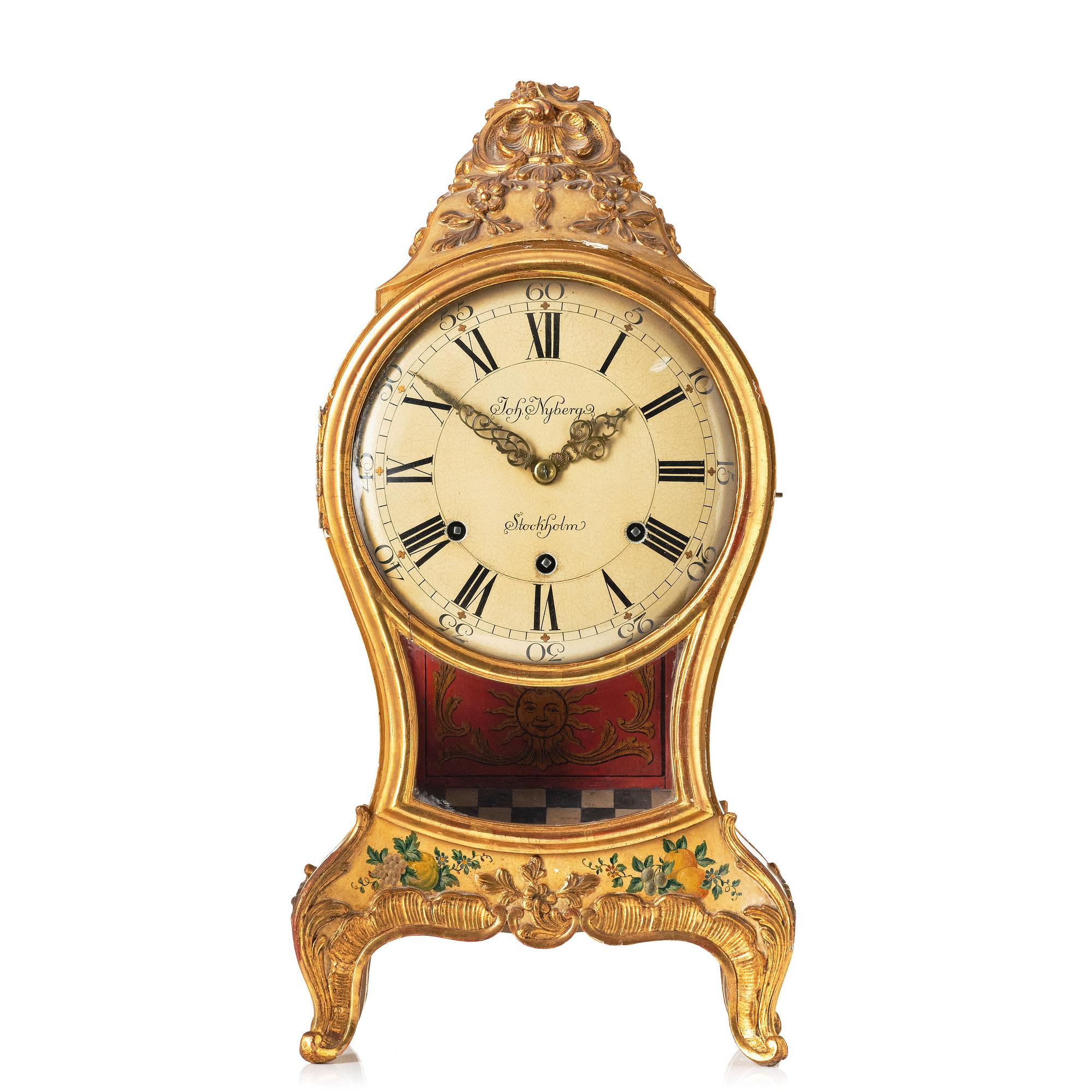 A Swedish Rococo bracket clock by J Nyberg (master in Stockholm 1787-1801).