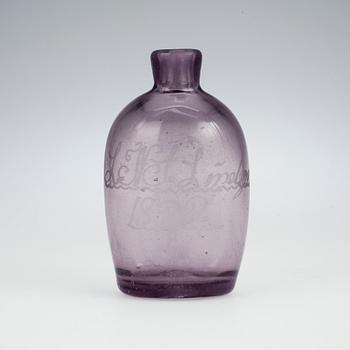 FLASKA, glas, daterad 1829.