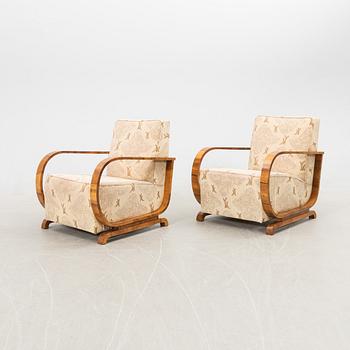 Armchairs, a pair, Art Deco, first half of the 20th century.